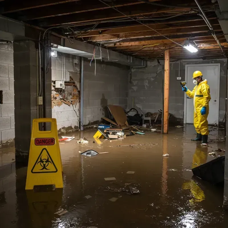 Flooded Basement Electrical Hazard in Edgewood, WA Property